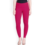 Women Pink Solid Ankle Length Leggings