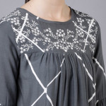 Women Grey and White Printed A-Line Top