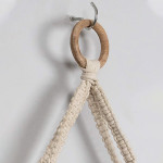 Beige Triangle Macrame Wall Hanging Shelf