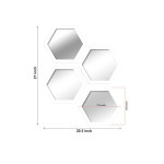 Set Of 4 White Solid Decorative Hexagon-Shaped Wall Mirrors