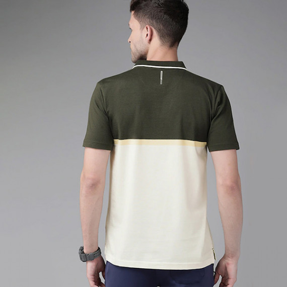 https://fazhionshore.com/products/men-olive-green-yellow-colourblocked-polo-collar-active-fit-t-shirt