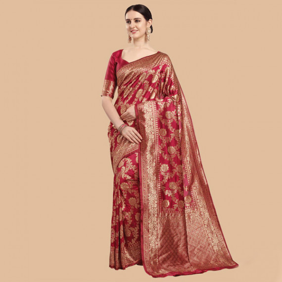 https://fazhionshore.com/products/maroon-gold-ethnic-motifs-zari-silk-blend-banarasi-saree