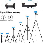 Osaka OS 550 Tripod 55 Inches (140 cm) with Mobile Holder and Carry Case for Smartphone & DSLR Camera Portable Lightweight Aluminium Tripod