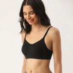 Black Solid Non-Wired Lightly Padded T-shirt Bra DB-CAM-PAD-01A