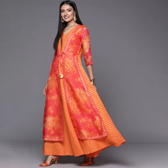 https://fazhionshore.com/products/orange-striped-ethnic-maxi-dress