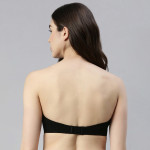 Black Non-Wired Non Padded Full Coverage Balconette Bra With Detachable Straps A019